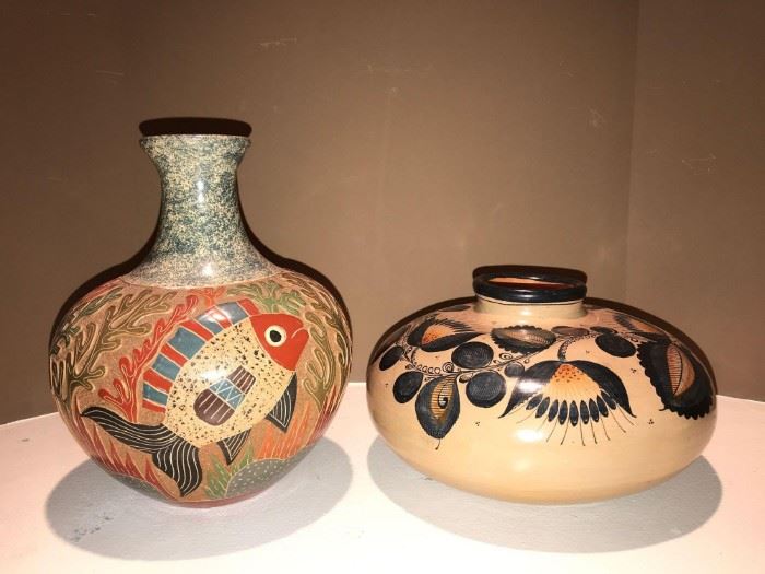 Beautiful, Handmade and signed pottery Pair
