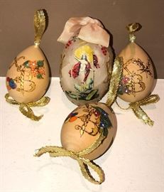 Set of Four Hand Painted Collectors Eggs
