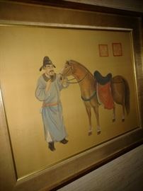 Chinese paintings. Horse and groom.