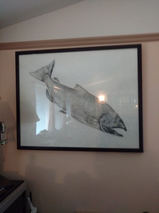 One of 2 Japanese Fish Rubbings. SIGNED by artist.