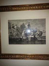 Many antique etchings from Europe