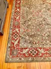 Pottery Barn hand knotted wool rug...measures 8' x 8'.