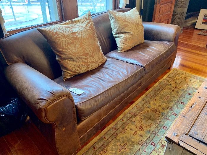 Restoration Hardware leather sofa...matching sofa available!