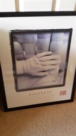 Framed "Kindness" photograph print.