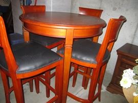 PUB TABLE AND 4 STOOLS