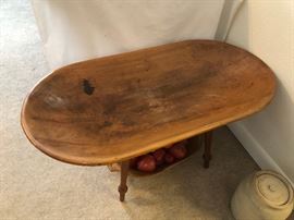 Extra Large Dough Bowl.. 36" by 18", and approx 8" deep.. Legs were added..