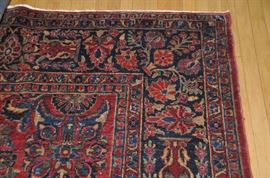Gorgeous antique Sarouk Area Rug, 
c. 1920 hand made, 100% wool. 9’ x 11’8”