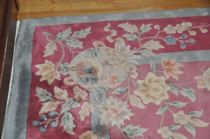 Wonderful Chinese design hand made 100% wool area rug c. 1930. Approximately 8’ x 11’