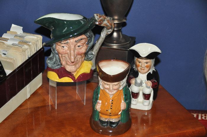 Vintage Royal Doulton Toby character jugs including Pied Piper and the Squire