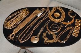 Wonderful gold tone chokers and necklaces by Yohai, Ciner, Ben-Amun, Robin Kahn, Chico’s and Kirks Folly