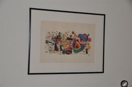 Double matted and framed Joan Miro "Ceramique"  print, overall 37" x 29"