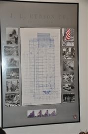 Wonderful framed artwork of the iconic Detroit J.L. Hudson Co. 1911- 1988 by the Detroit Historical Museums, 23” x 35” 