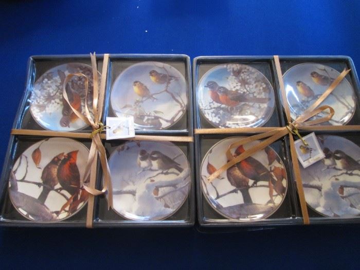 Bird-Themed Coasters, Boxed in 2-Sets