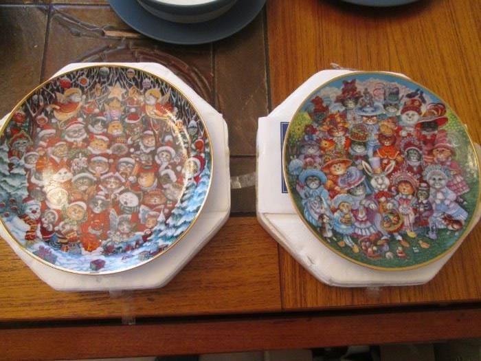 "Santa Claws" & Easter Purrade", Ltd. Ed. Plates from the Franklin Mint