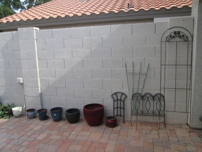 Yard Decor, Trellises and Pots for Planting