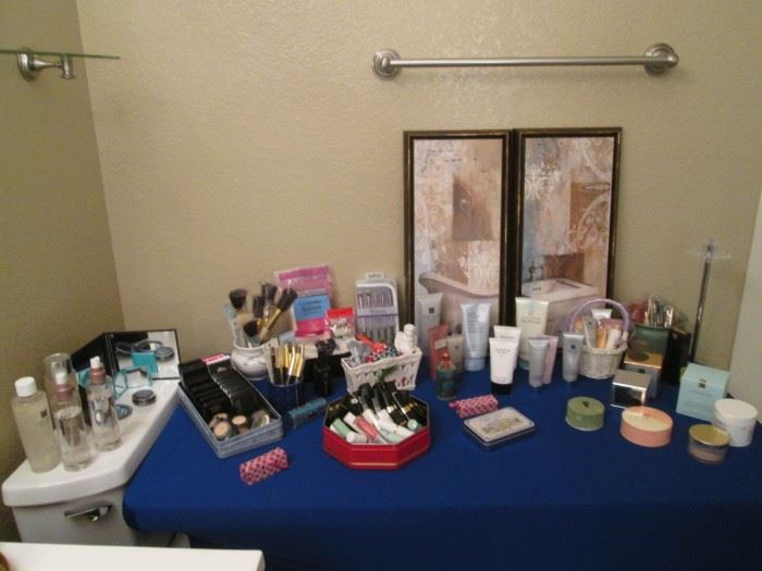 Nice Assortment of Bath Items, including Make-up Products