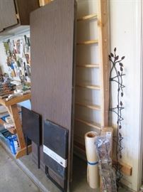 6' Table, Metal Wall Plate Rack; Workbench