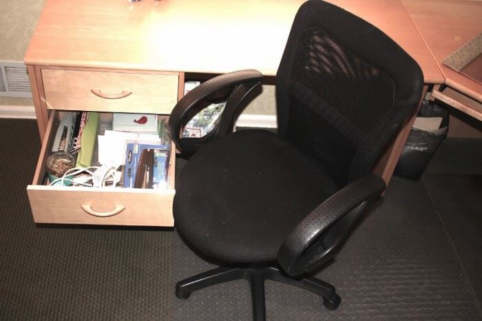 Desk Chair and Office Supplies