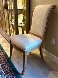Henredon Dining Chairs, upholstered in ivory.