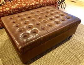 Leather oversized ottoman