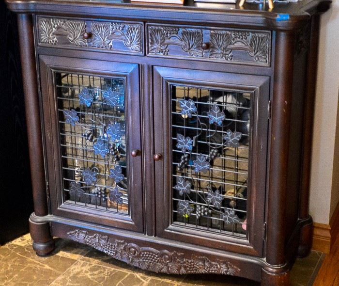 Credenza with leaded glass doors