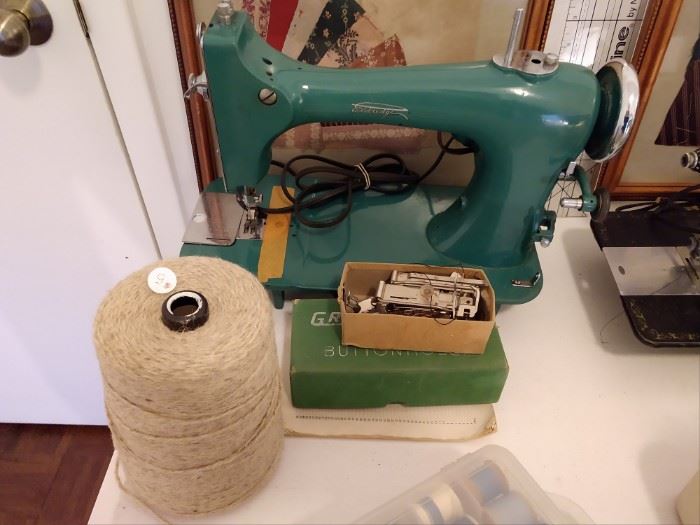 Vintage teal Eldredge sewing machine