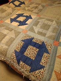 Vintage hand pieced, hand stitched quilt.