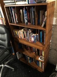 stacked pair wood book shelves