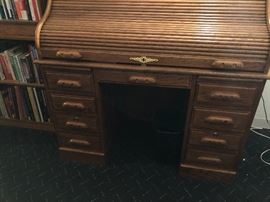 Modern oak roll top desk
