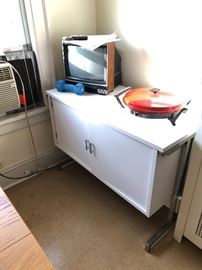 1970s Modern laminate & chrome storage cabinet