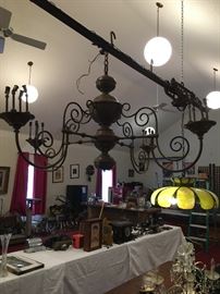 Antique Gas chandelier converted to electric