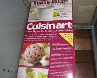 Cuisinart frozen yogurt, ice cream and sorbet maker. New in box, never opened. 
