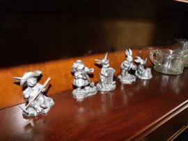 Pewter Rabbit Figurines