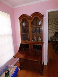 Old Arthur Brett & Sons Walnut Bureau Bookcase/Secretary