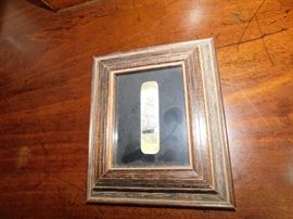 Framed Scrimshaw Carving