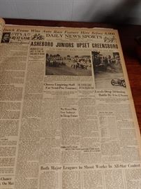 1938 Greensboro Newspaper Bound in Book