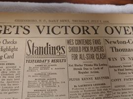 1938 Greensboro Newspaper Bound in Book