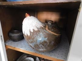 Pottery Rooster Canister