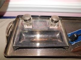 Silverplated Inkwell
