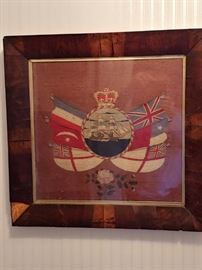 Antique Sailing Ship English Tapestry 
