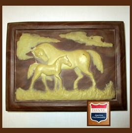 Dante Incolay and Wooden Box with Horses 