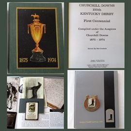 Churchill Downs 100th Kentucky Derby First Centennial, The Kentucky Derby Vault Book, Jockeys Guild Yearbook and Jockeys Guild Metal Horseshoe 