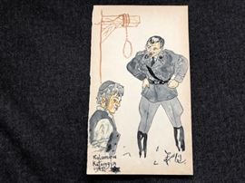 WWII HOLOCAUST WATERCOLOT PAINTING ADOLF HITLER