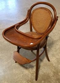 Bentwood & caned high chair