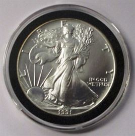 1991 Silver Eagle Dollar 