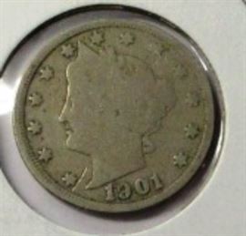 1901 V Nickel 