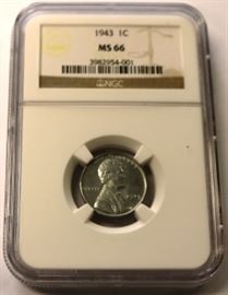 1943 1C MS66 Steel cent