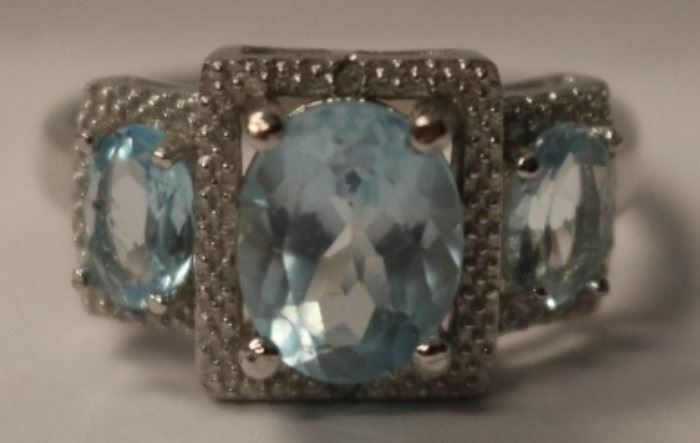 Sterling silver gemstone ring