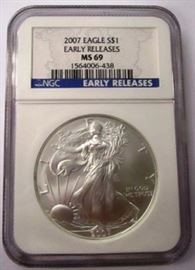 2007 MS69 Silver eagle