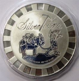5 Ounce Silver Towne poker coin